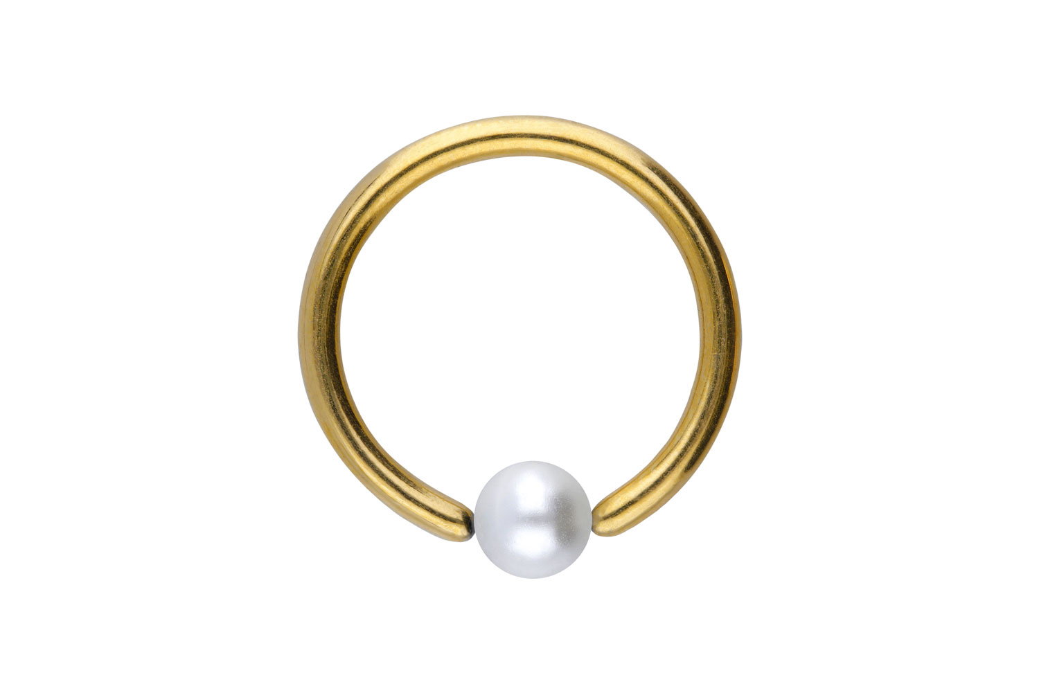 Titan Klemmkugelring Piercing SYNTHETISCHE PERLE